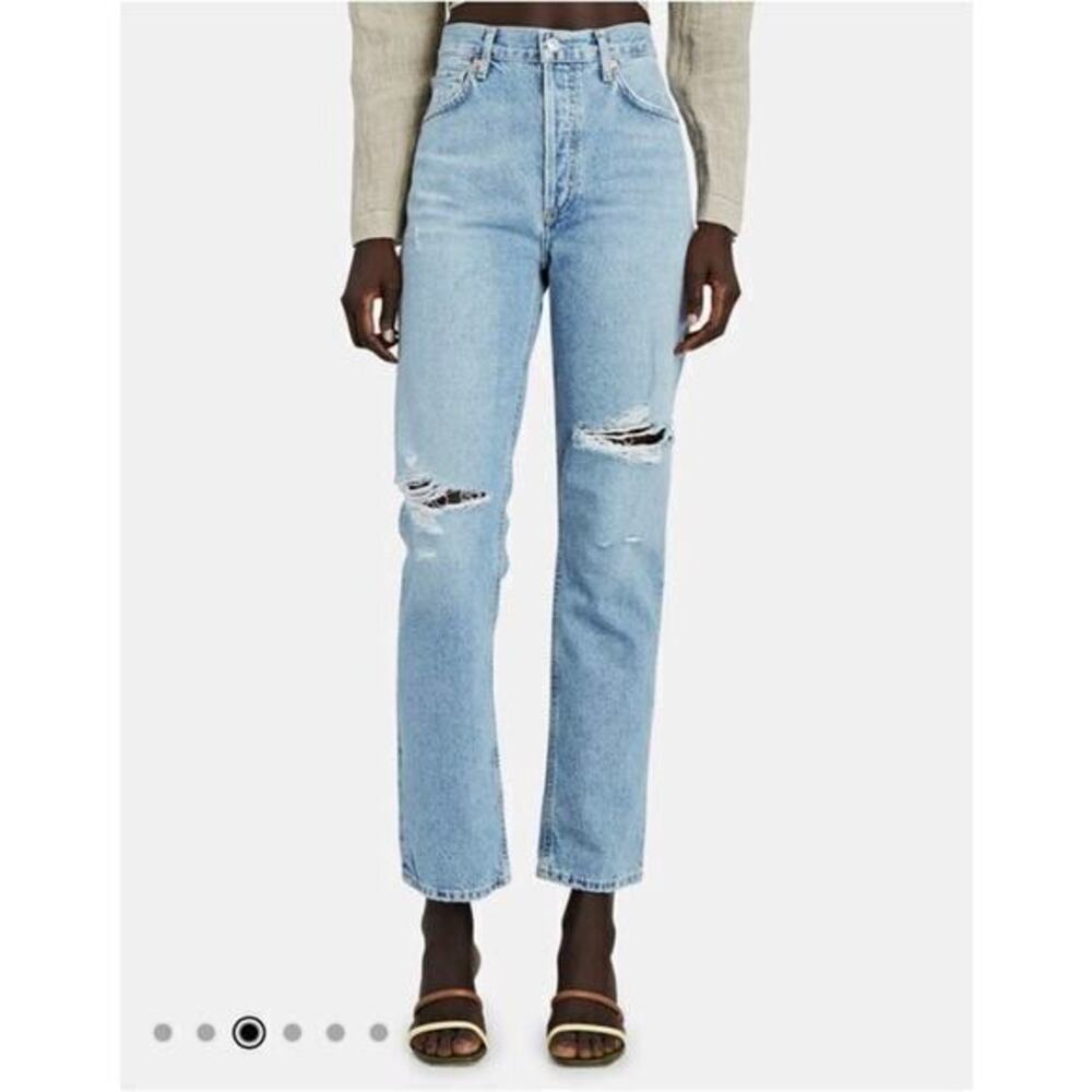 Citizens of Humanity Charlotte High-Rise‎ Straight-Leg Jeans Distressed Size 27
